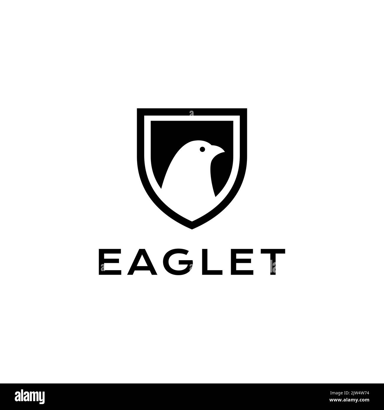 shield with little eagle logo design Stock Vector