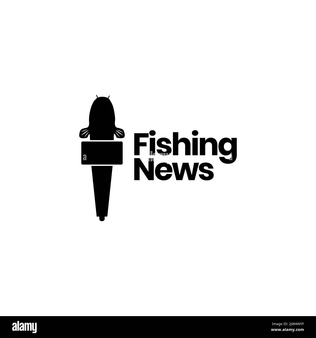 microphone-news-fish-logo-design-stock-vector-image-art-alamy