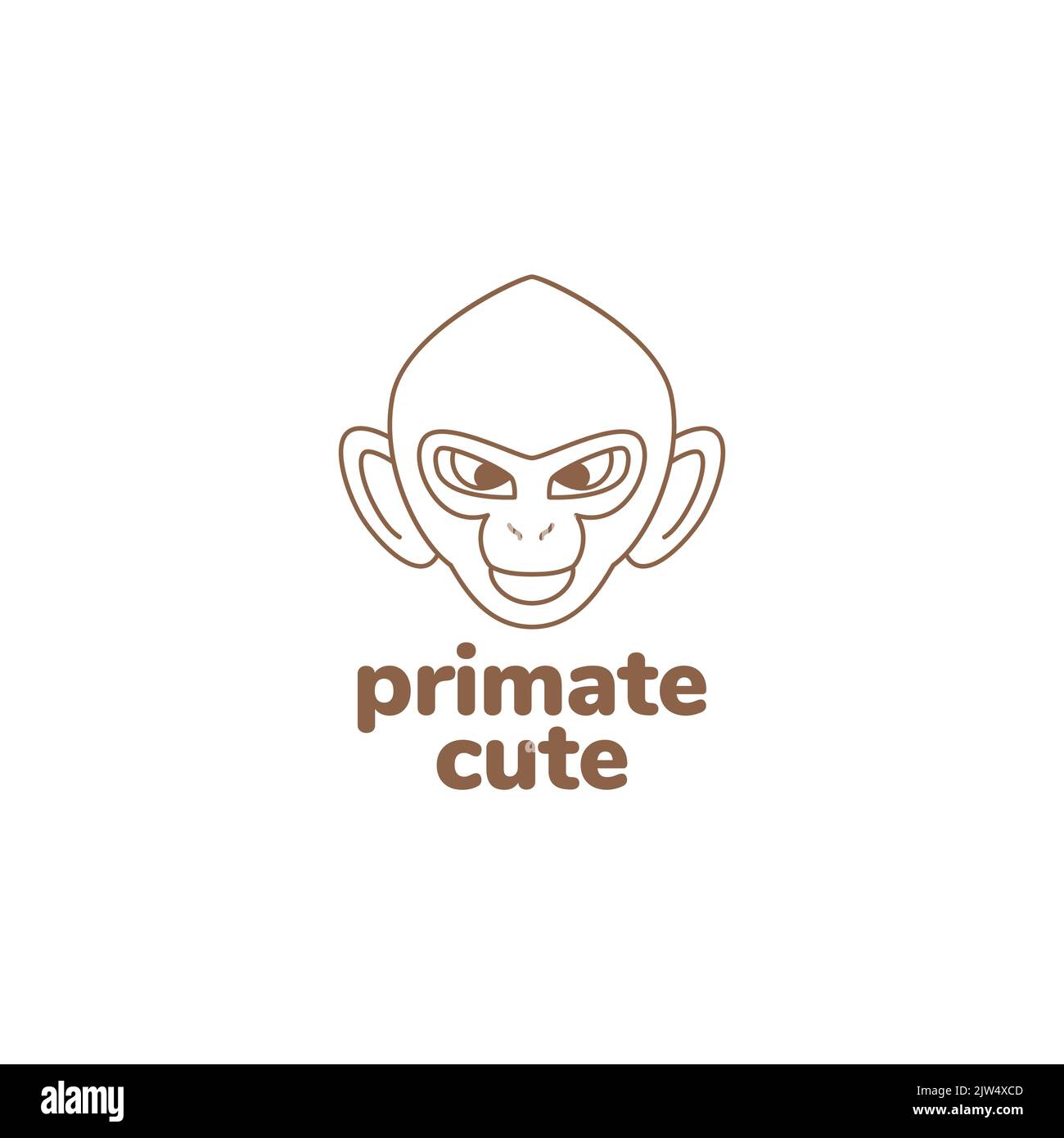 face ape monkey logo design Stock Vector