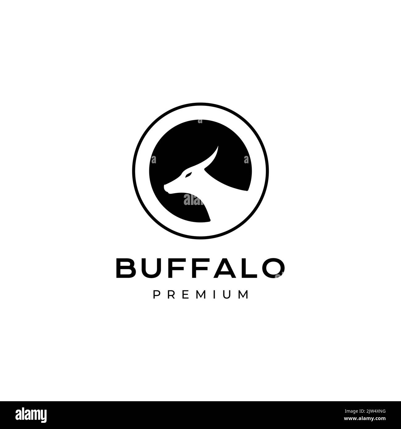 geometric face buffalo minimalist logo design Stock Vector Image & Art ...