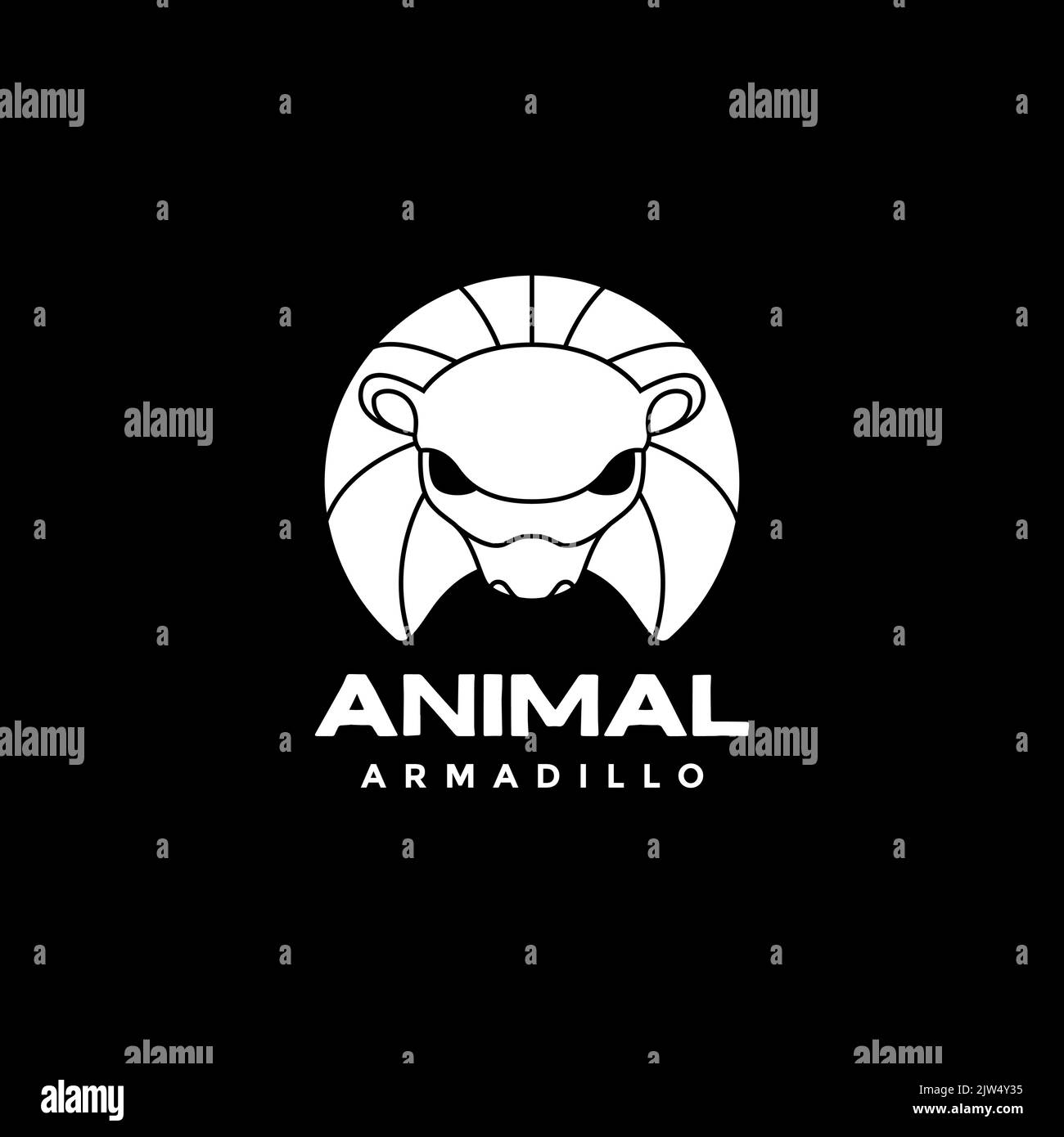 animal armadilo head logo design vector Stock Vector