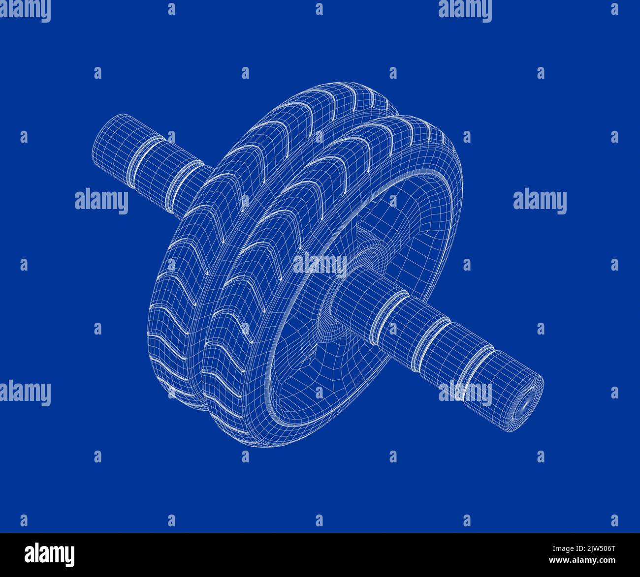 3D wireframe model of abdominal toning wheel Stock Photo Alamy