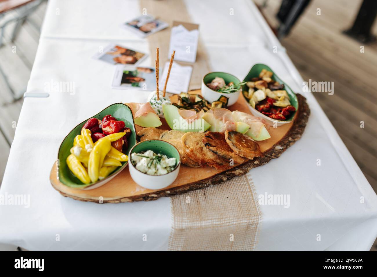 Delicious appetizers at a dinner party or wedding reception Stock Photo