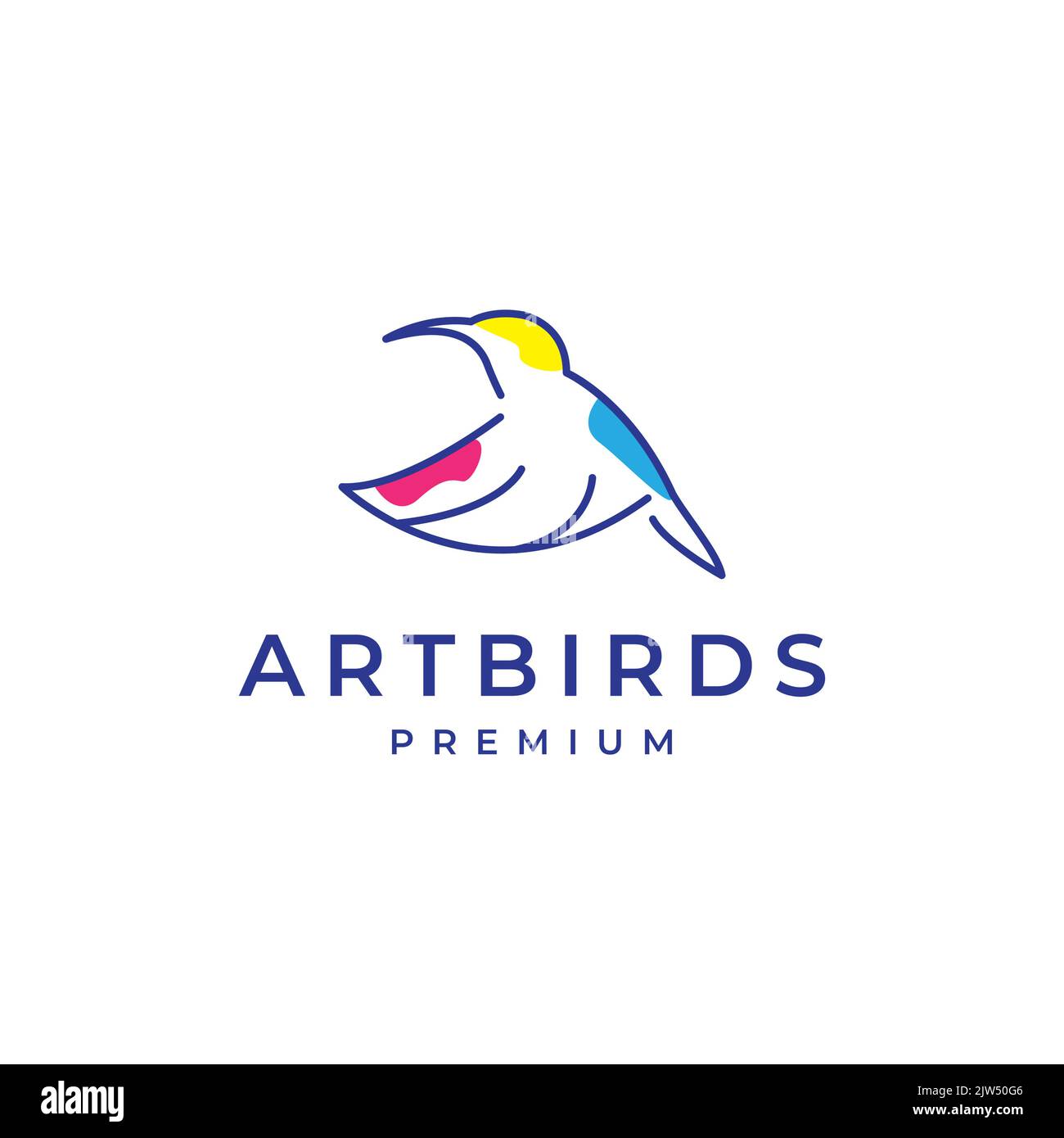colibri bird abstract logo design Stock Vector