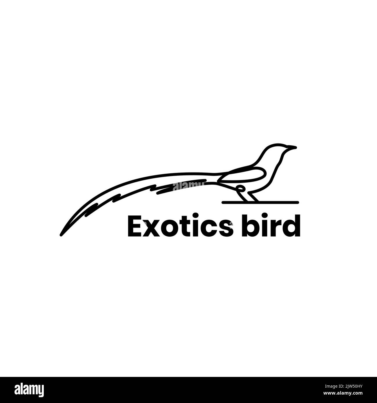 magpie bird lines art minimal logo Stock Vector