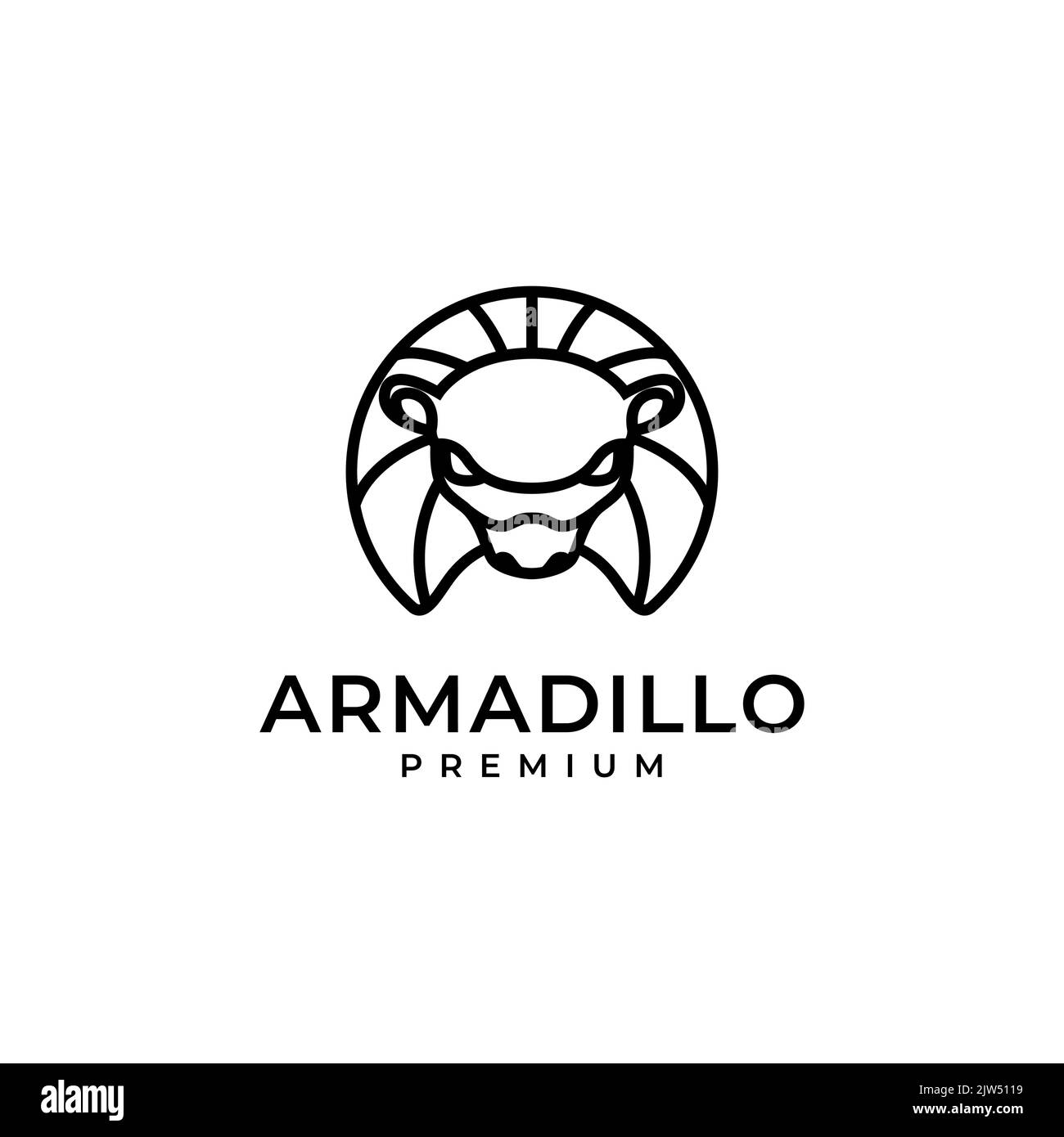 armadilo head logo design vector Stock Vector