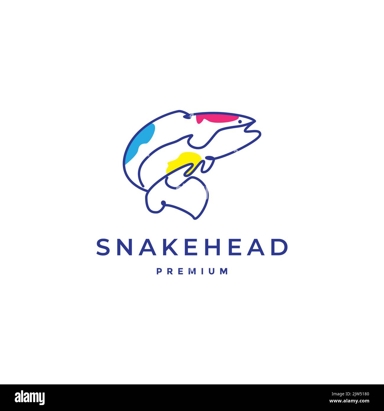 snake head fish logo design Stock Vector
