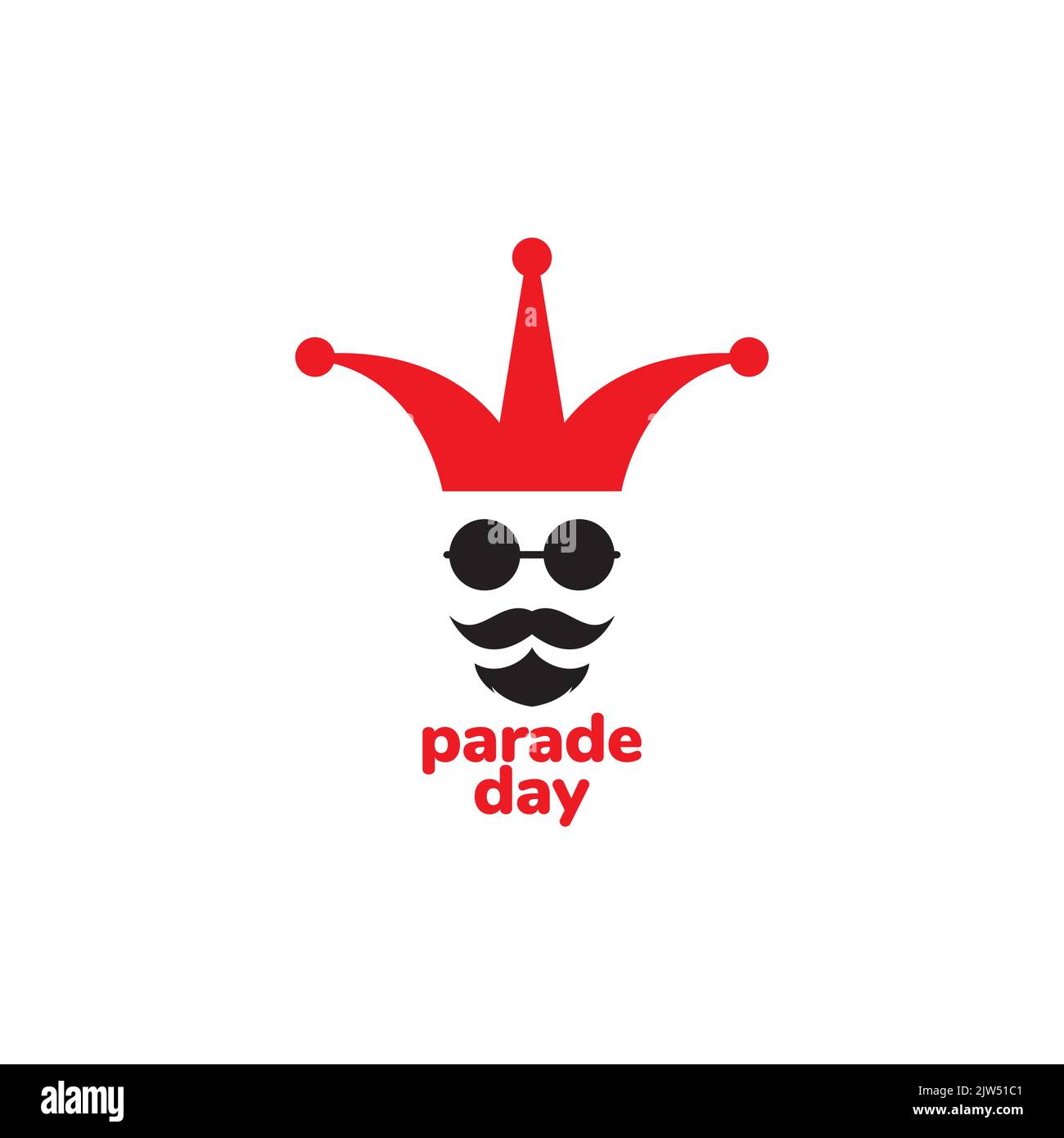 face sunglasses with hat clown logo design Stock Vector