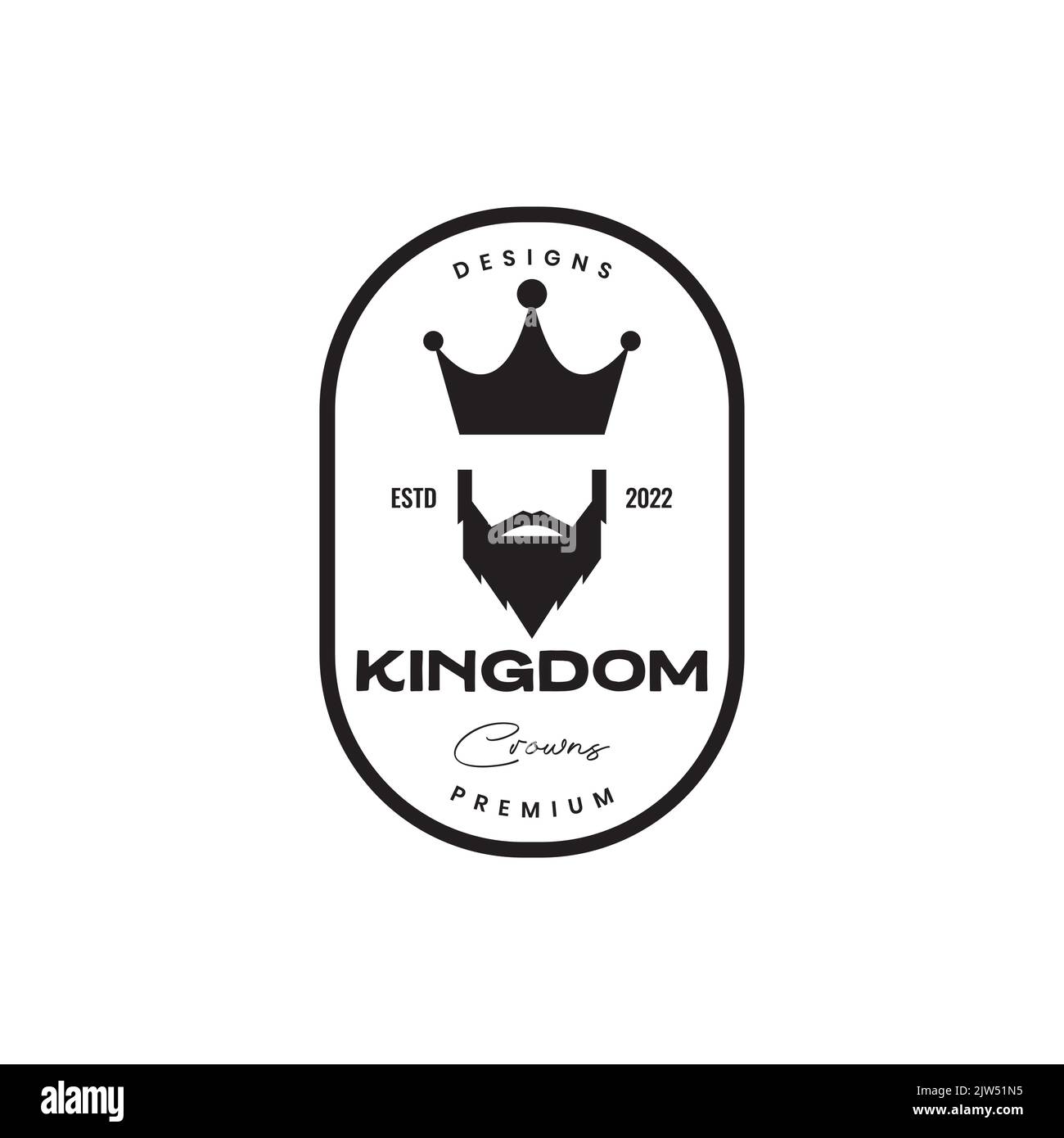 bearded man with crown vintage badge logo Stock Vector Image & Art Alamy
