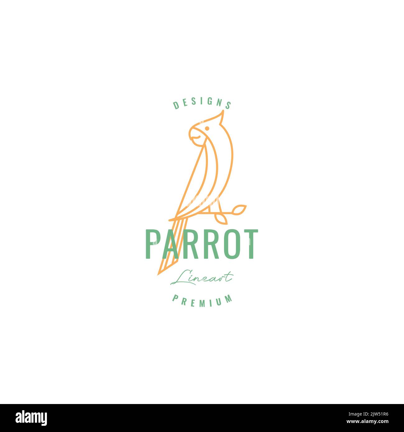 parrot with branch logo design vector Stock Vector Image & Art - Alamy