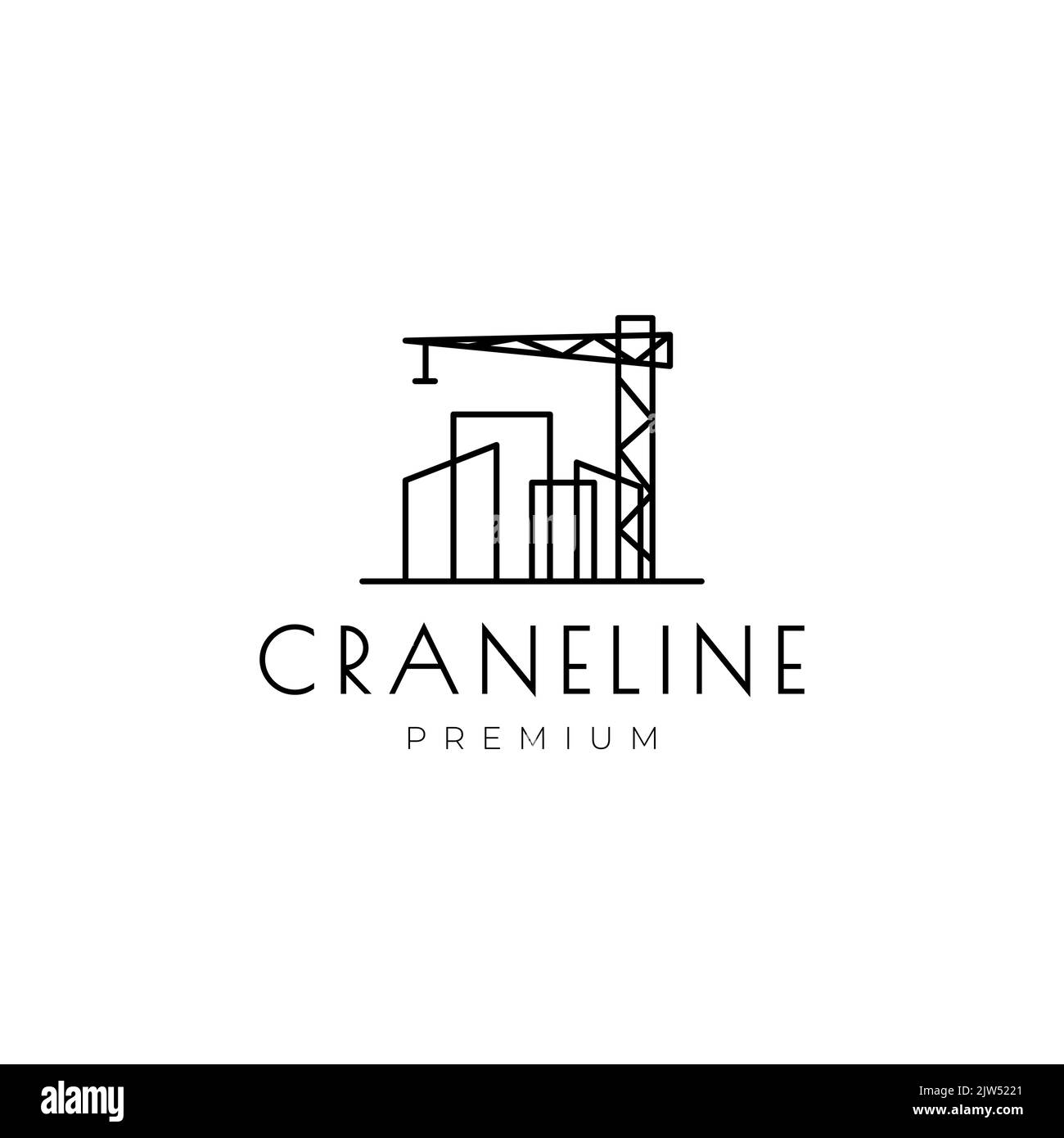 minimal crane with building logo design vector Stock Vector Image & Art ...