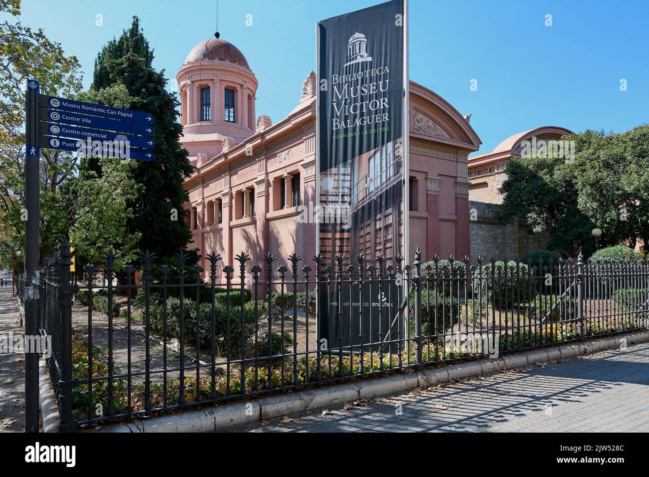 VILANOVA I LA GELTRU,SPAIN-FEBRUARY 28,2022:Classic building, museum library Victor Balaguer in Vilanova i la Geltru, Catalonia Stock Photo
