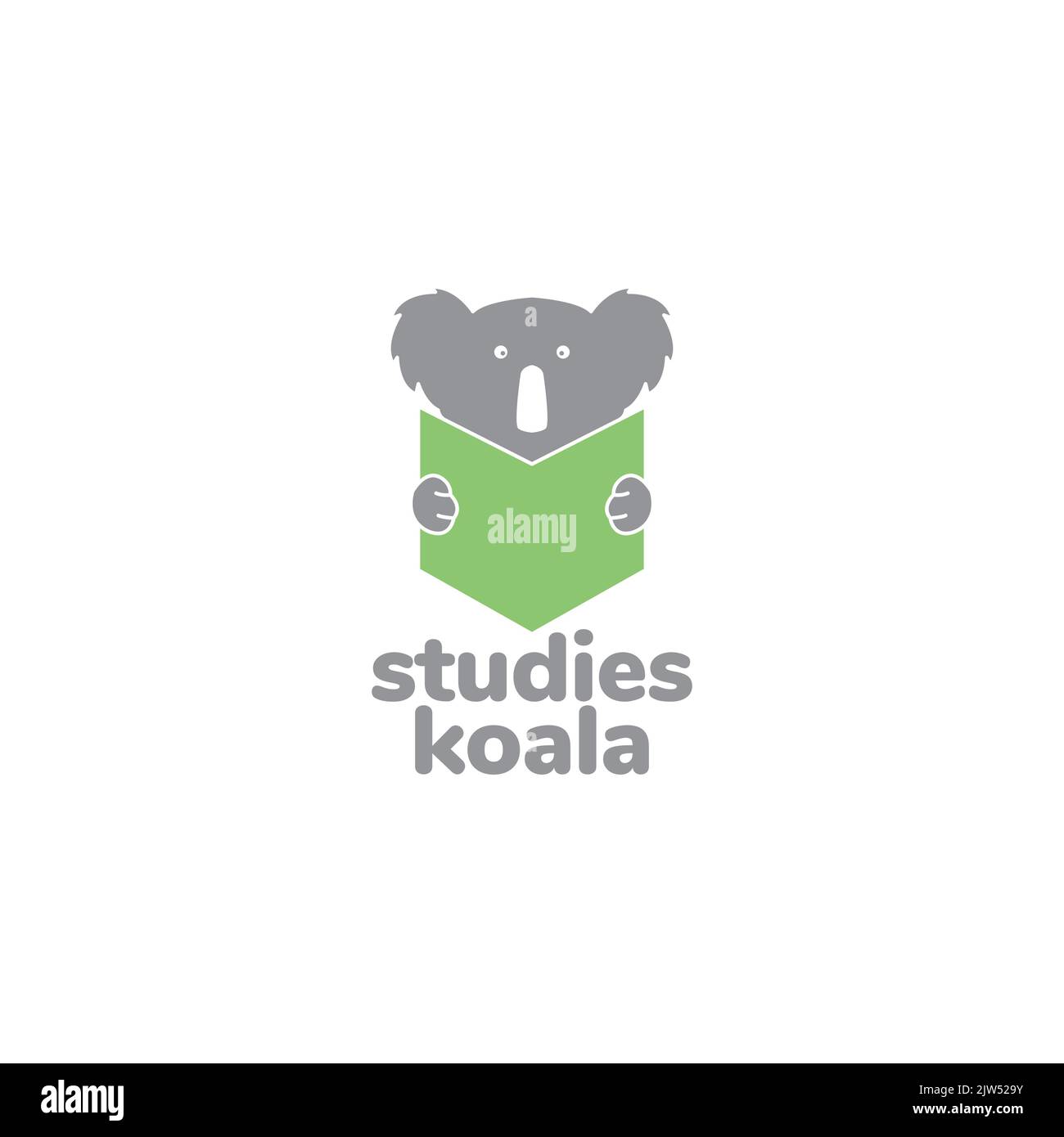 koala with graduation hat logo design Stock Vector