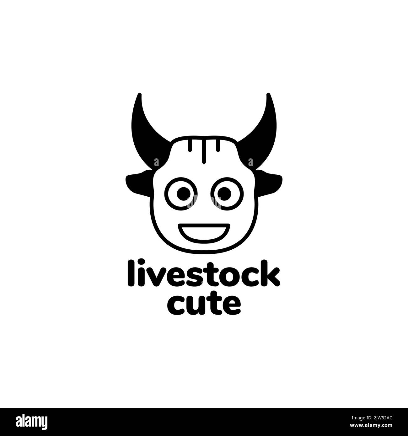 cute smile calves logo design Stock Vector Image & Art Alamy
