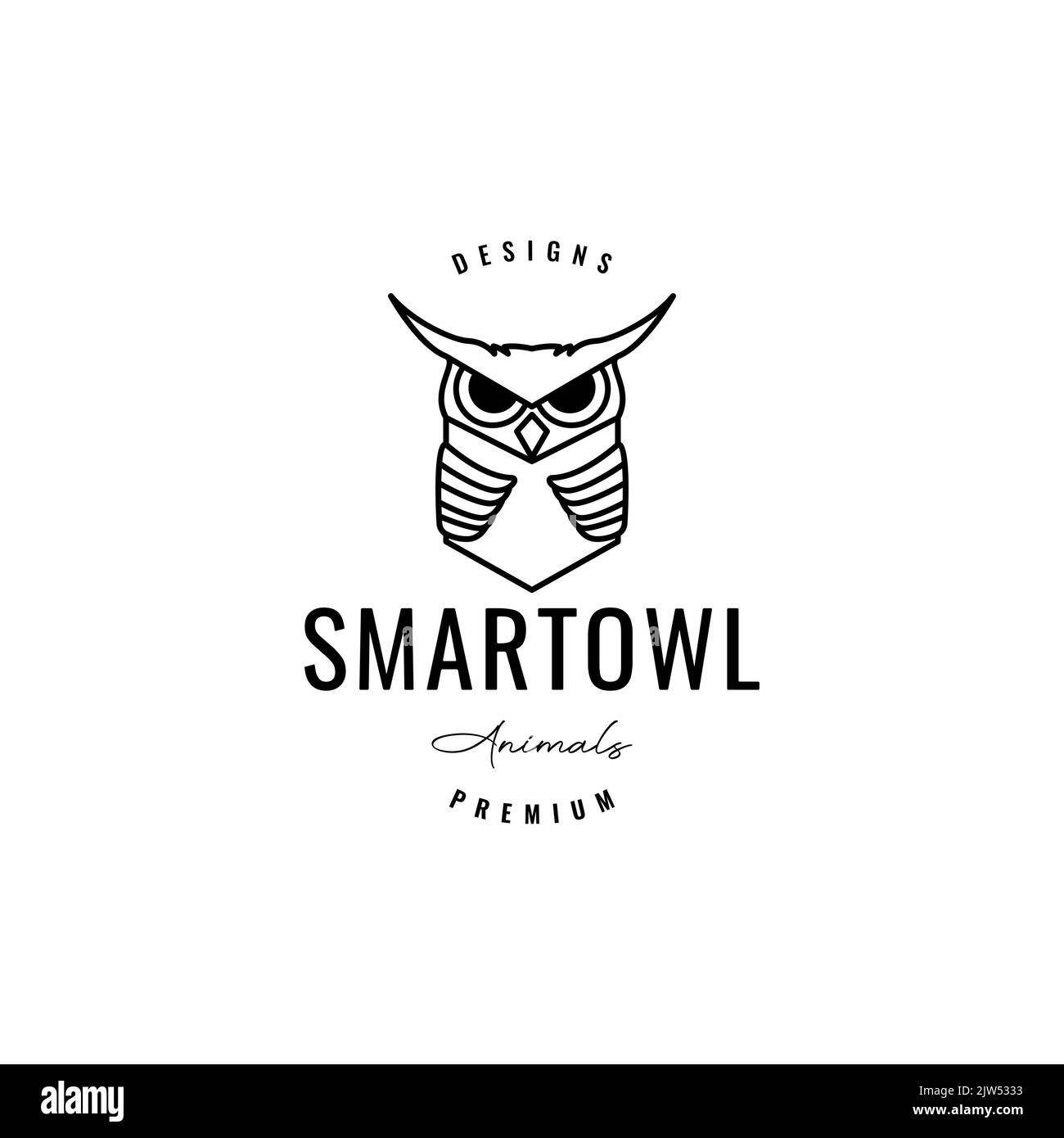 Great horned owl hipster logo design Stock Vector Image & Art - Alamy