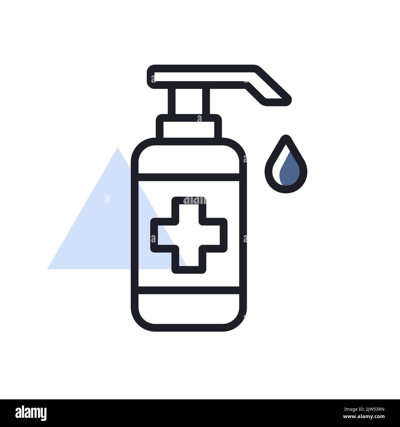 Washing hand with sanitizer liquid soap vector icon. Coronavirus. Graph ...