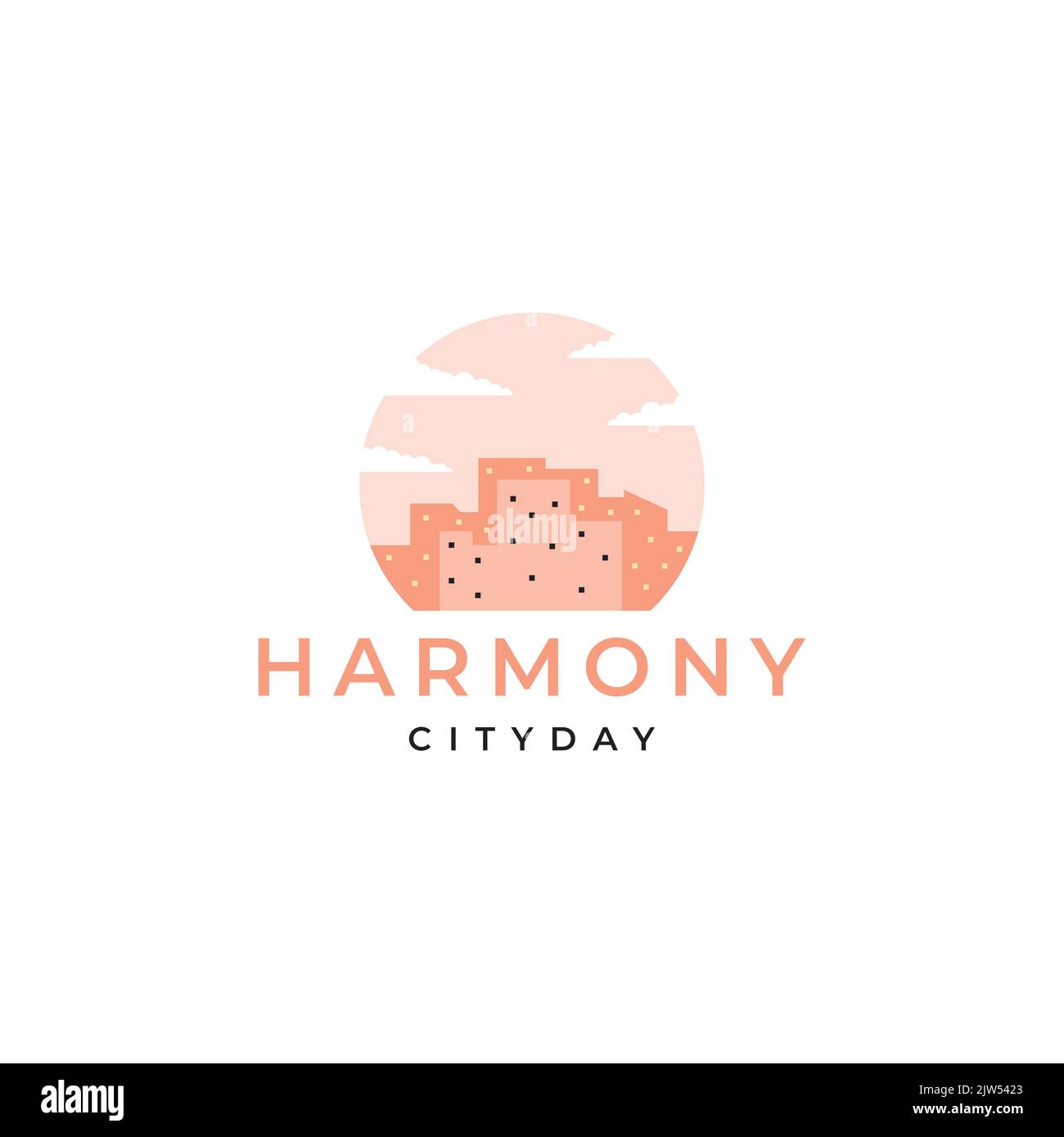 abstract harmony panorama city logo design Stock Vector