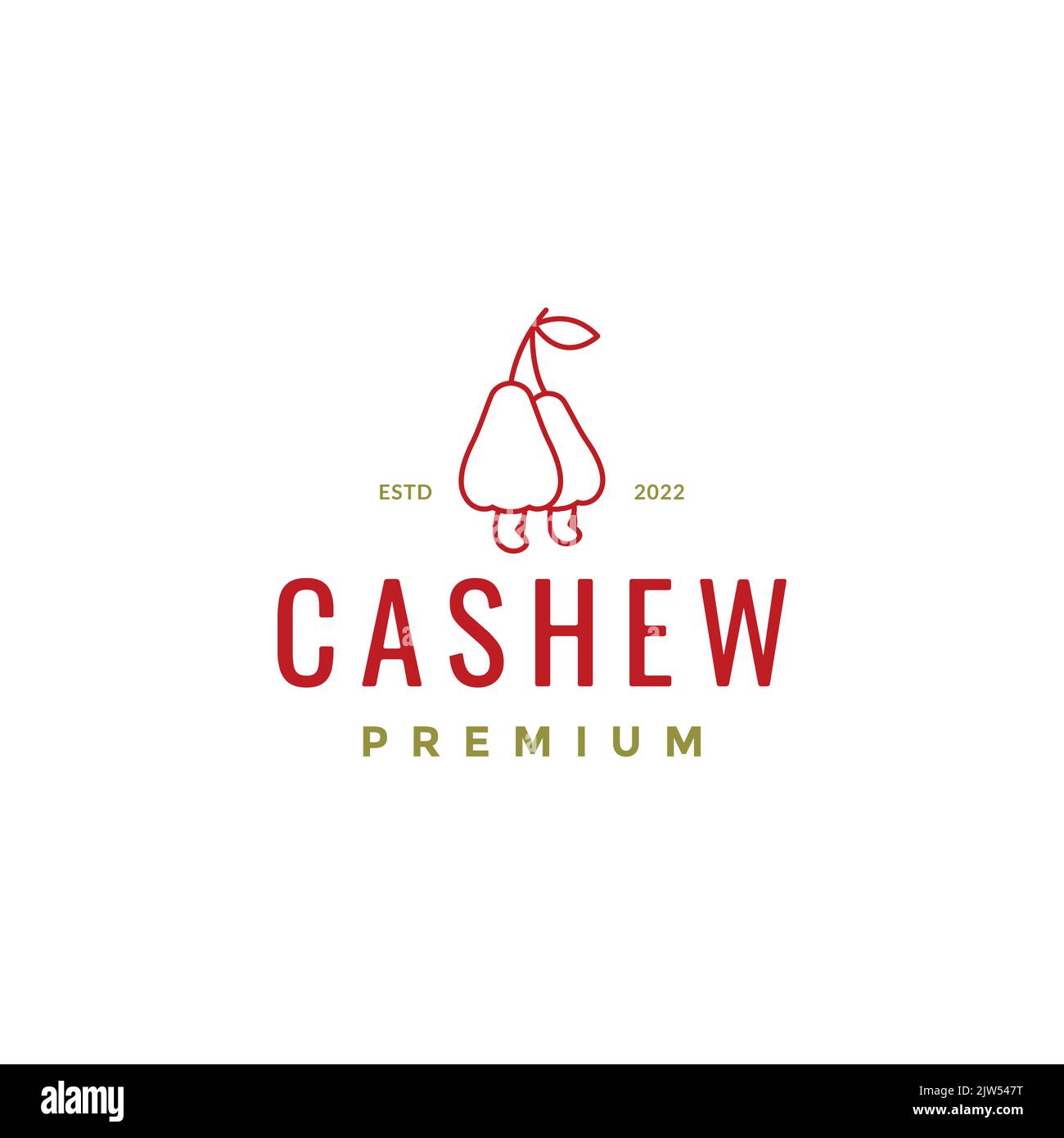 chasew food logo design nuts Stock Vector