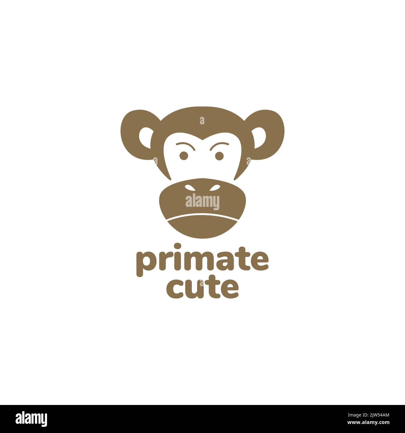 cute face primate Apes logo design Stock Vector
