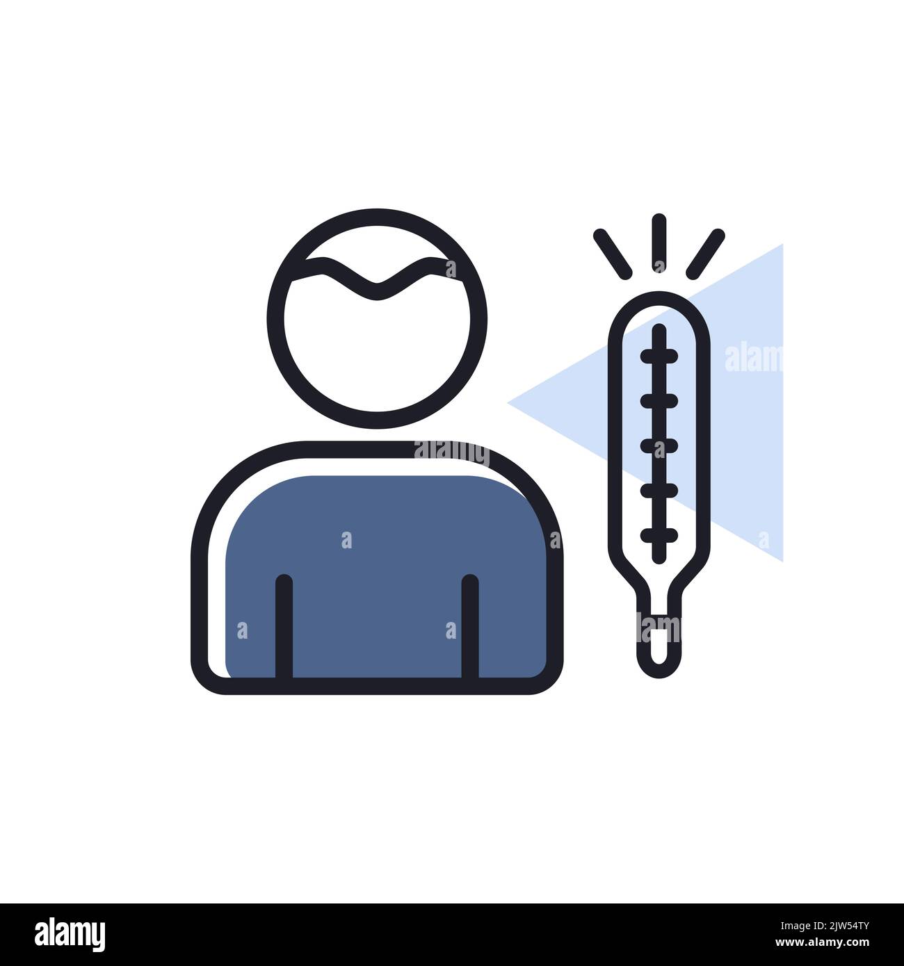 Fever High temperature vector icon. Covid sign. Graph symbol for ...