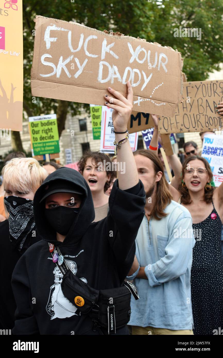 London, UK, 3 Sept 2022 March for Choice, pro abortion rally to counter ...
