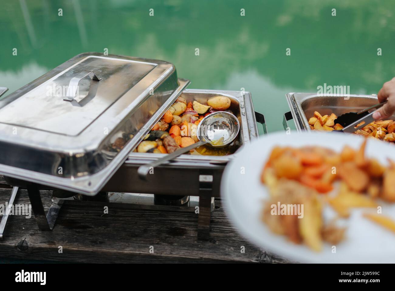 Silver tray food hi-res stock photography and images - Alamy