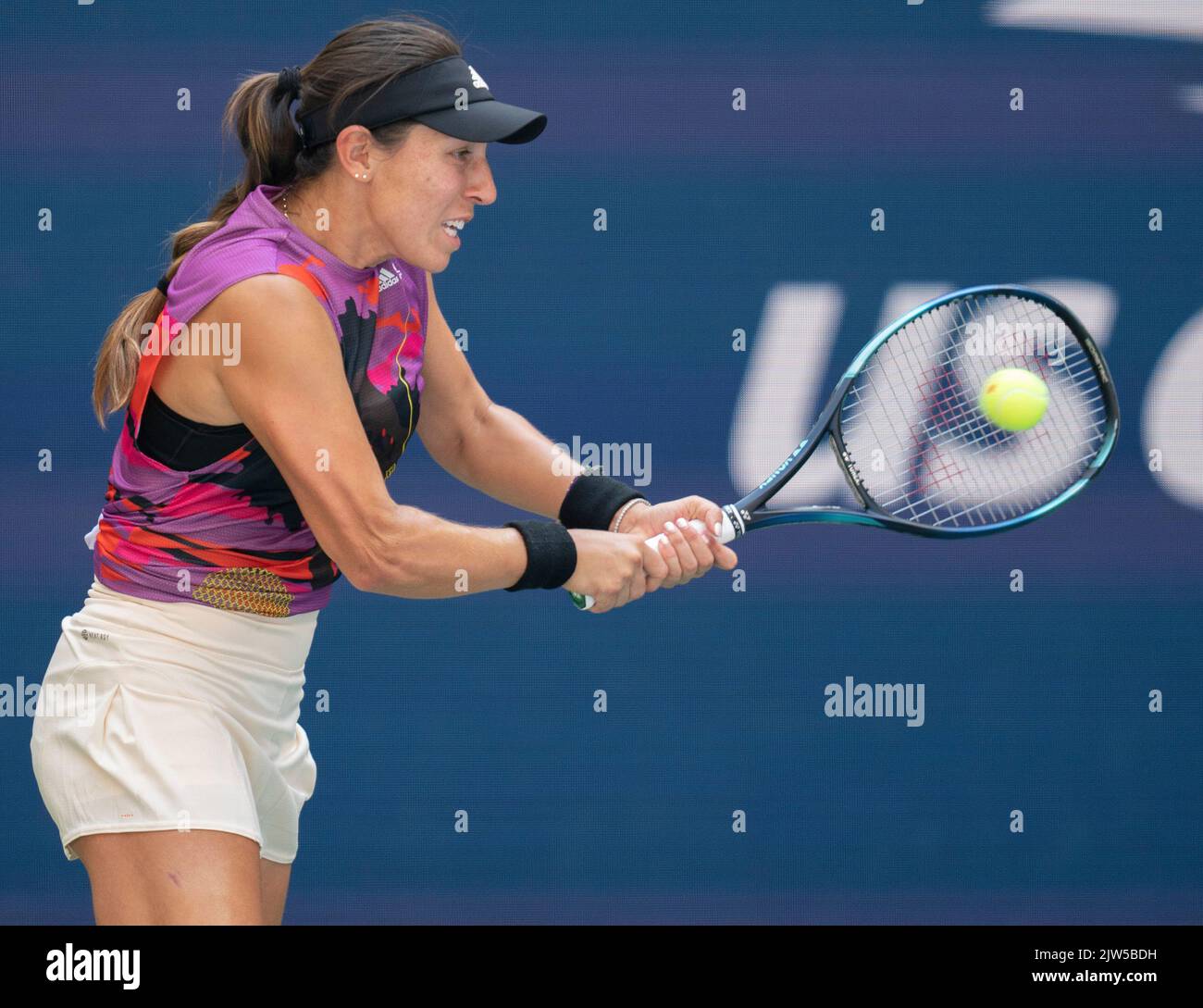 Sept. 3, 2022; New York, NY, USA; Jessica Pegula (USA) in her match