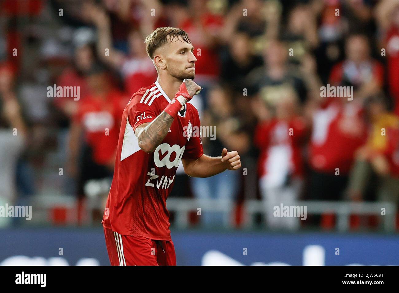 Standard S Denis Dragus Celebrates After Scoring During A Soccer Match