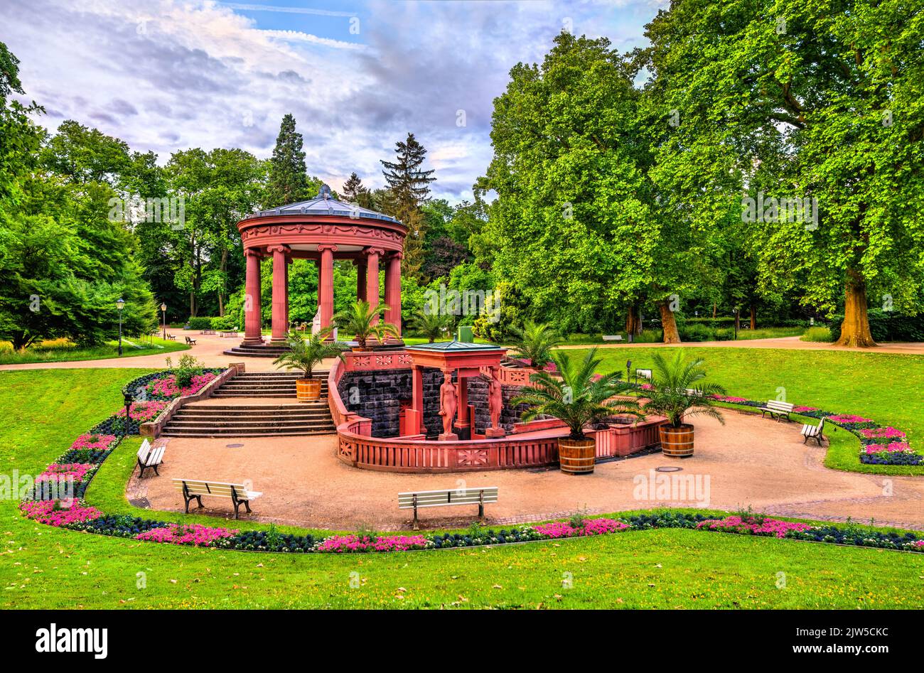 Elisabethenbrunnen fountain in Kurpark in Bad Homburg, Germany Stock Photo