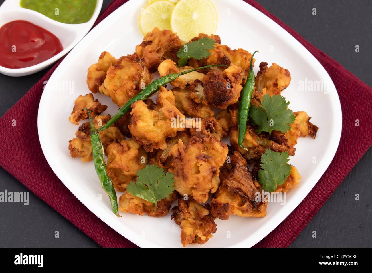 Favourite Indian Tea Time Fritters Cauliflower Pakoda Also Called Gobi