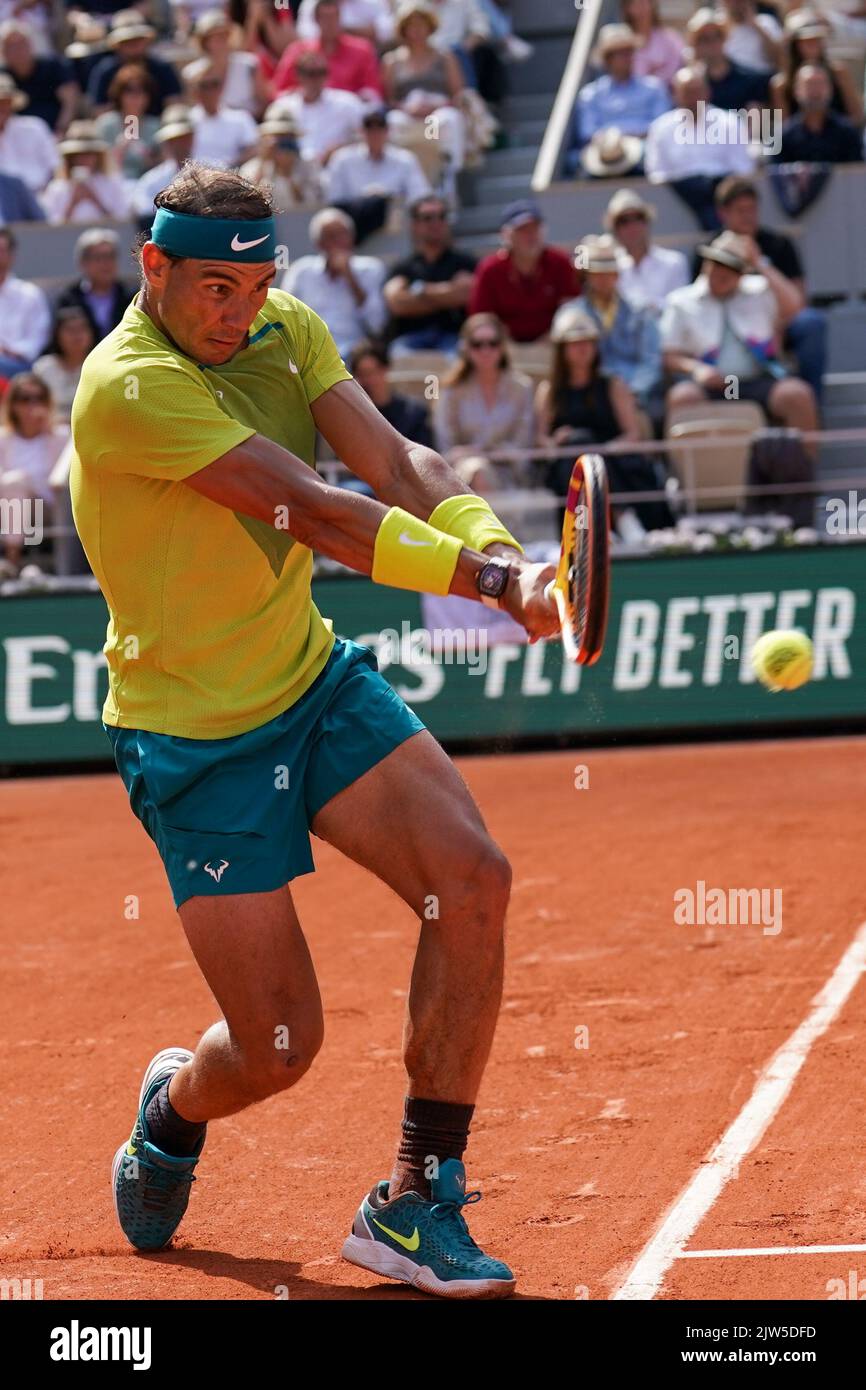 Grand Slam champion Rafael Nadal of Spain in action during his men's