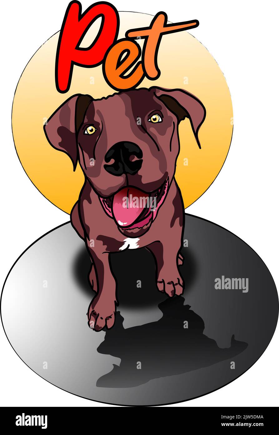 vector american pit bull puppy, pet Stock Vector