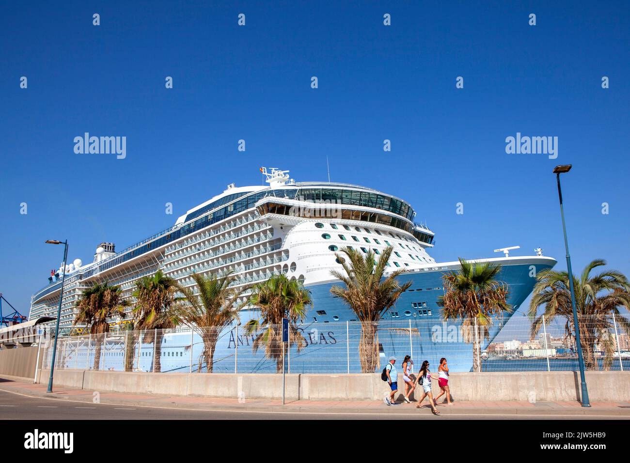 Royal Caribbean International Anthem of the Seas Quantum class cruise ship docked Stock Photo