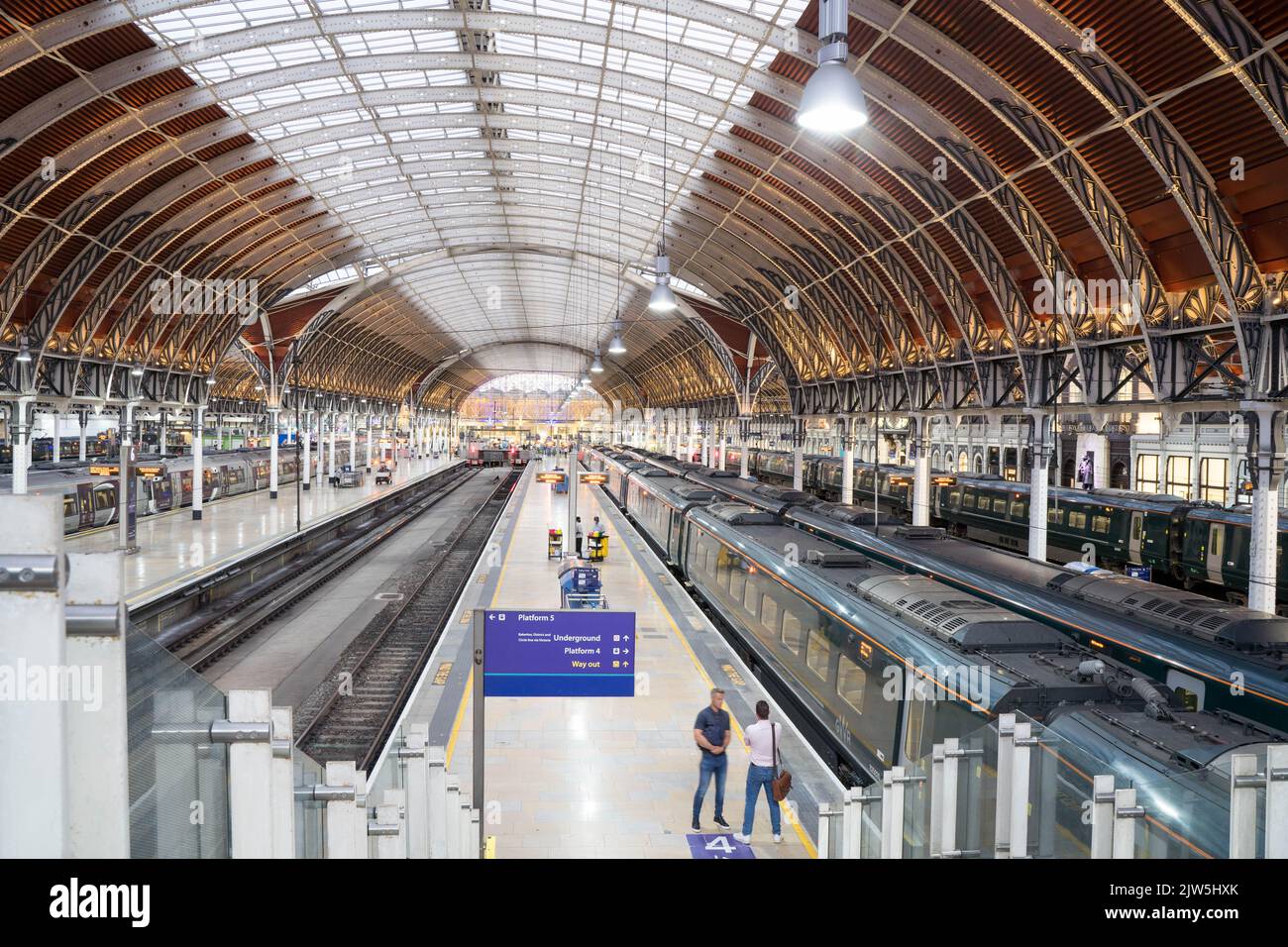 Passengers rushing for their train home at Paddington railway station after a day of work in