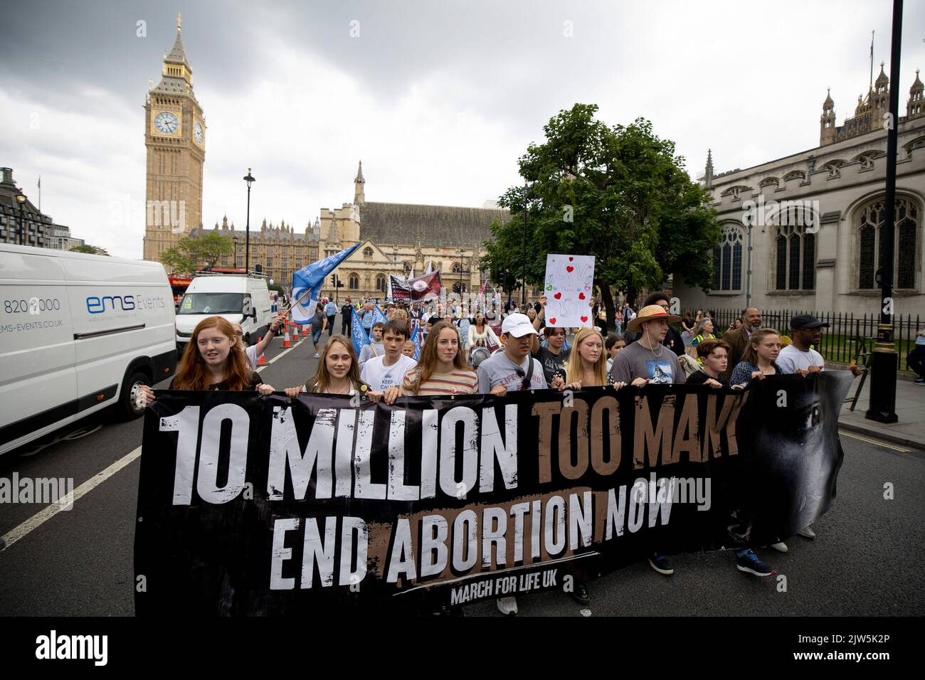 London, UK. 03rd Sep, 2022. Pro-life advocates seen holding a banner during the March for Life in central London. Religious Christians and pro-life advocates march in central London and demand the UK government to end abortion. They believe in life of conception and accuse the implementation of 1967 Abortion Act that has led to more than 10 millions of lives lost in the UK through abortion. Credit: SOPA Images Limited/Alamy Live News Stock Photo