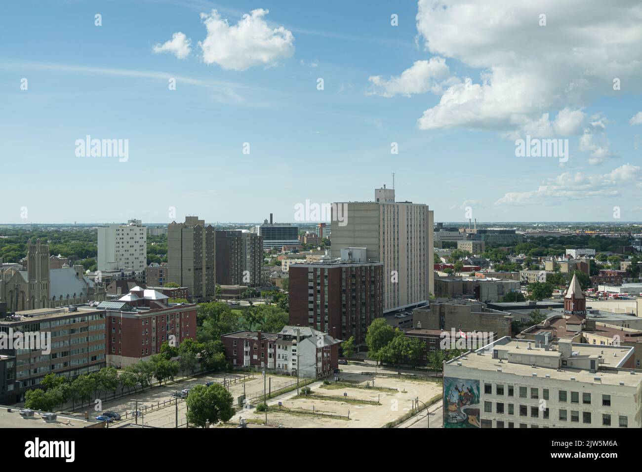 Downtown Winnipeg Manitoba skyline vertical Stock Photo Alamy