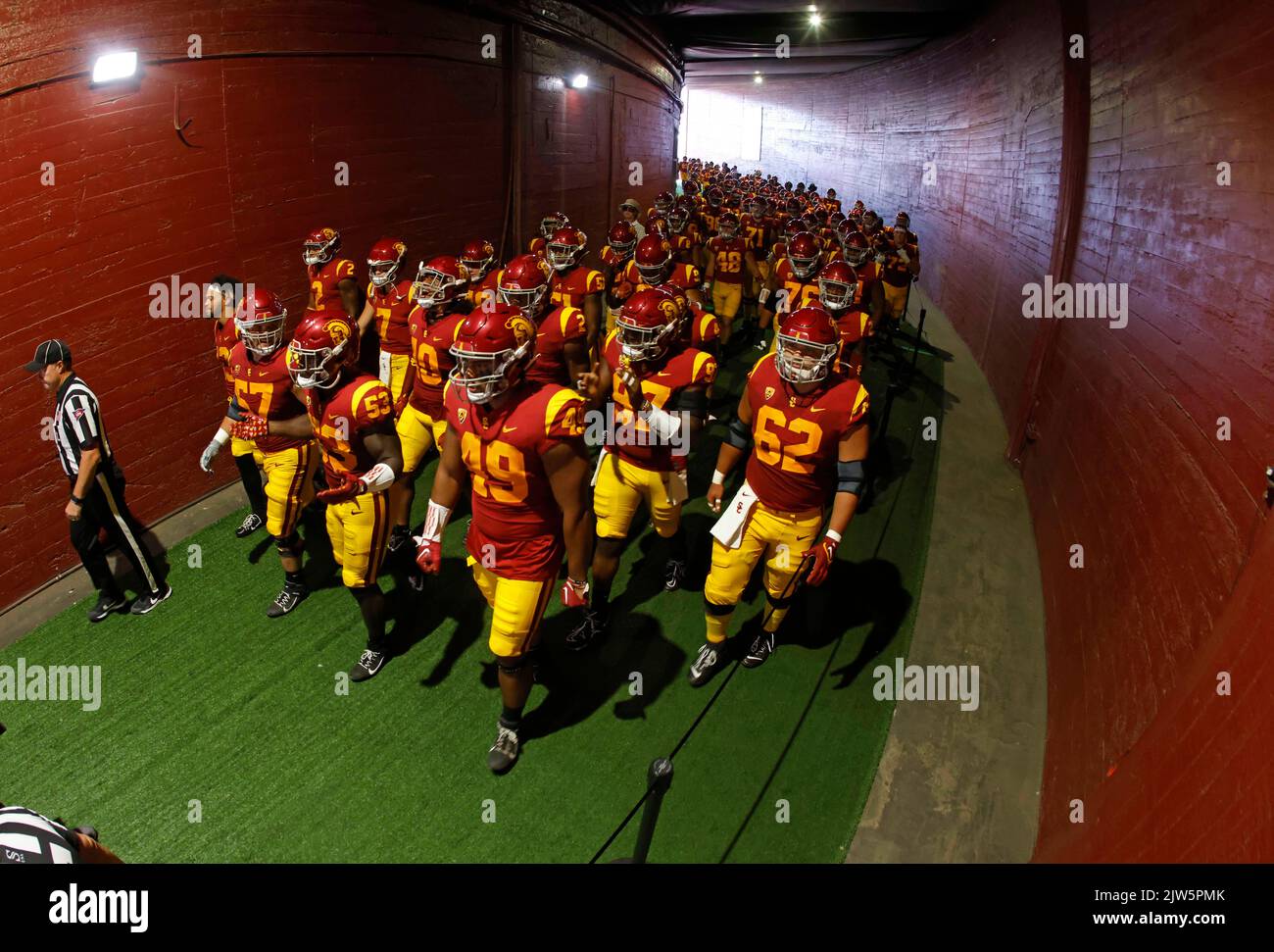 September 03, 2022 USC Trojans football team walks down the tunnel