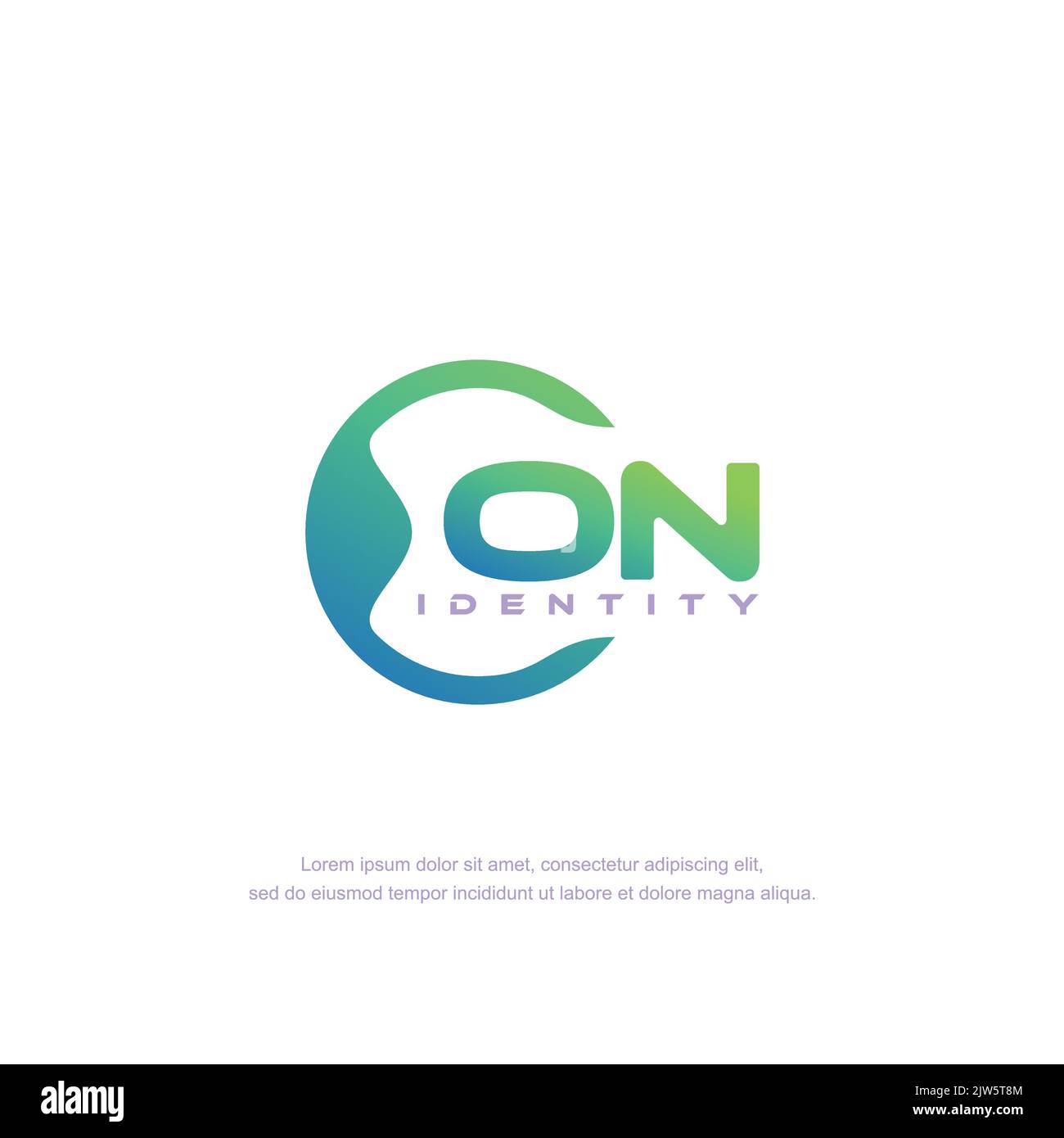 ON Initial letter circular line logo template vector with gradient ...