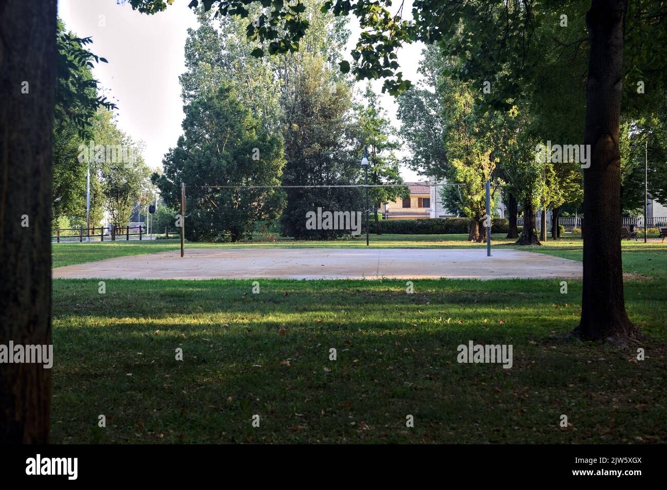 Volleyball  field in a public park Stock Photo