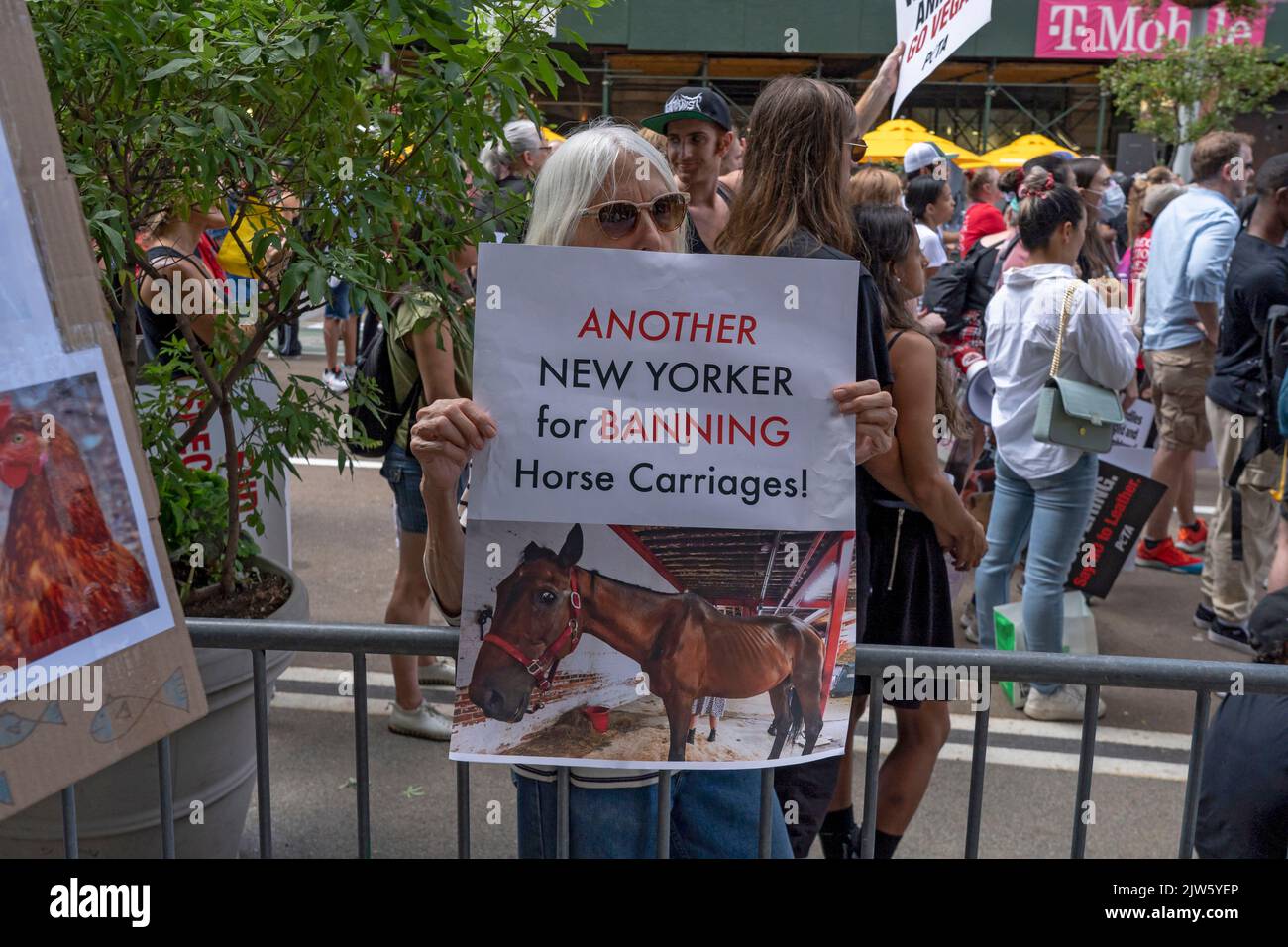 NEW YORK, NY AUGUST 27, 2022 Hundreds of animal rights activists