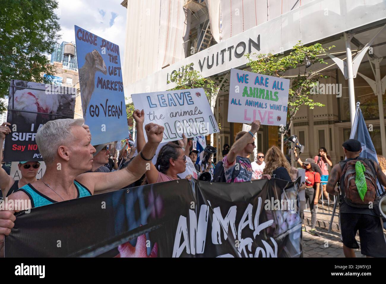 NEW YORK, NY AUGUST 27, 2022 Hundreds of animal rights activists