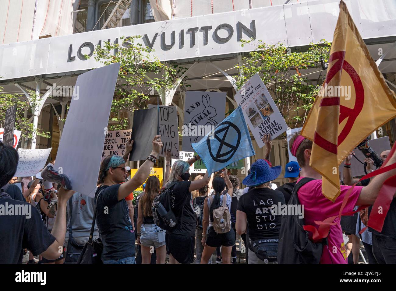 NEW YORK, NY AUGUST 27, 2022 Hundreds of animal rights activists