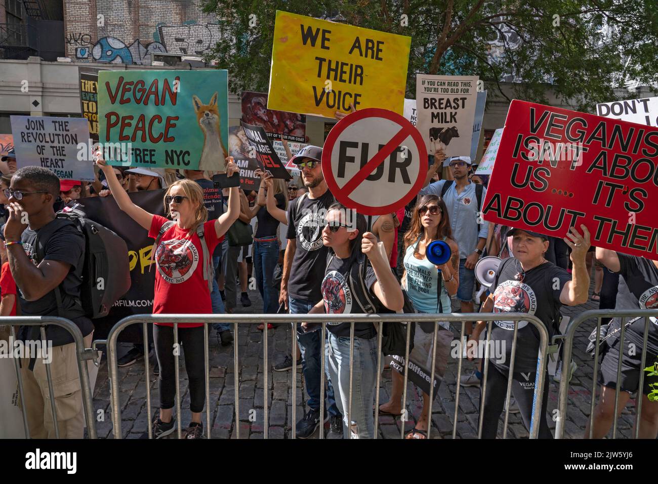 NEW YORK, NY AUGUST 27, 2022 Hundreds of animal rights activists