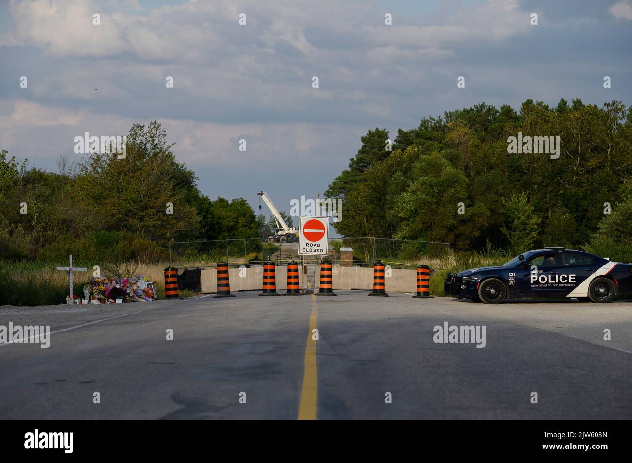 The site of an accident that killed six young people is photographed in