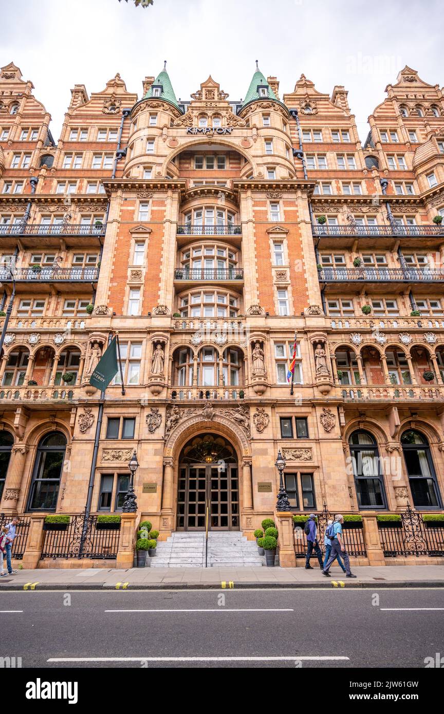 London, UK August 23, 2022" Facade of the beautiful Kimpton hotel in