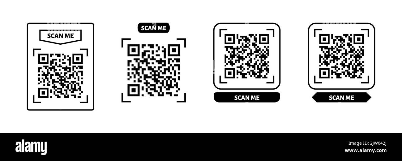 Scan me QR code design. QR code for payment, text transfer with scan me ...