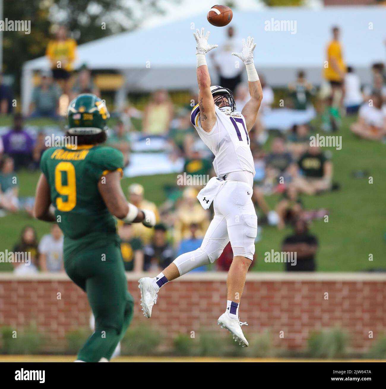 September 3, 2022 Albany wide receiver Quinn Zinobile (17) leaps to