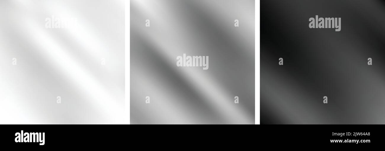 Grey metallic monochrome smooth gradient backgrounds. Vector abstract design Stock Vector
