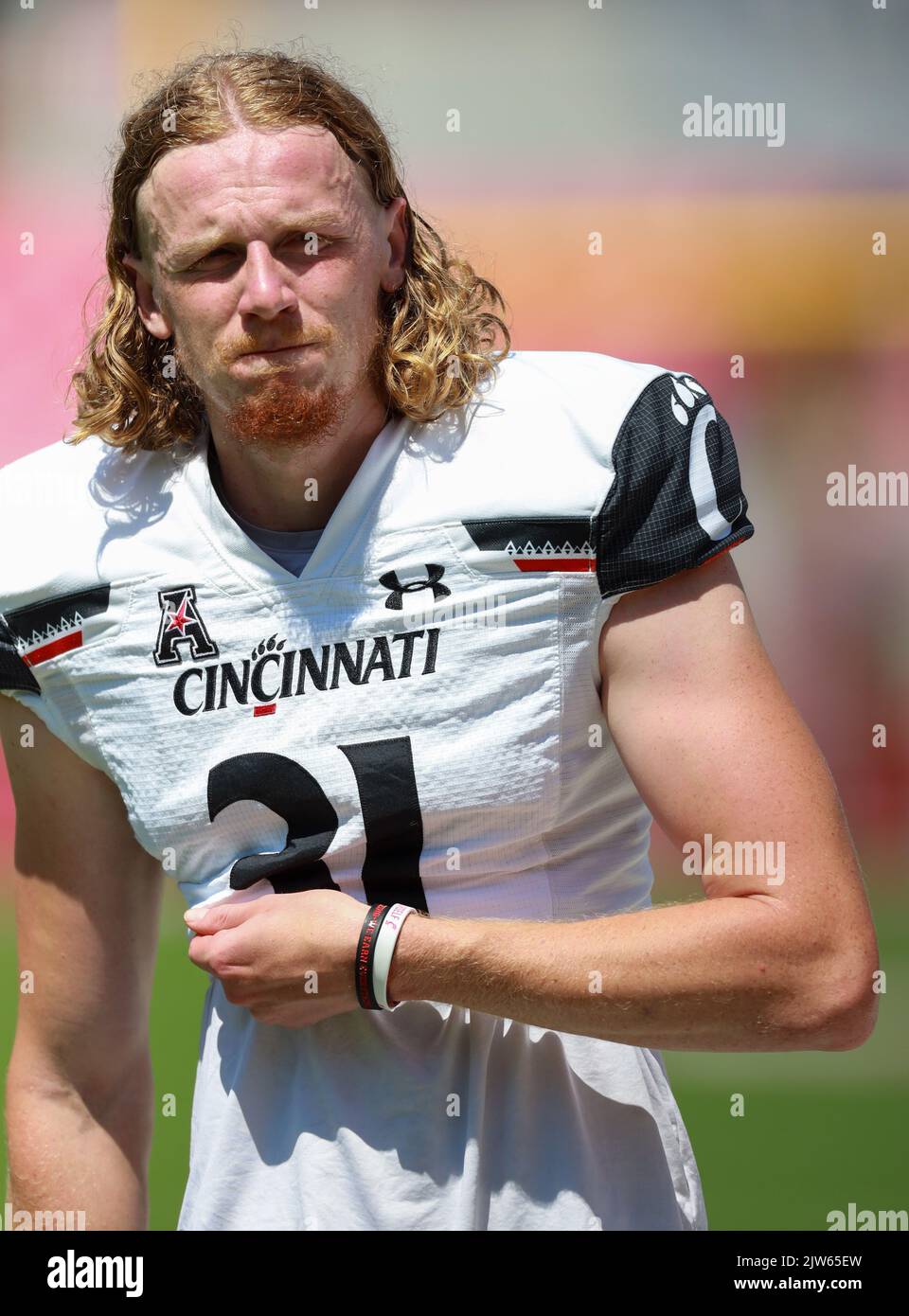 September 3, 2022 Bearcats punter Mason Fletcher 31 adjust his jersey