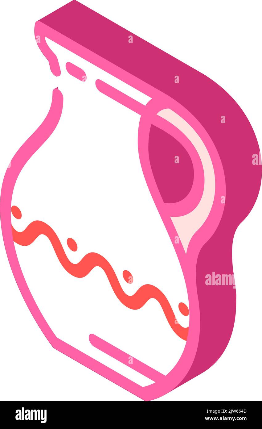 ceramic clay crockery isometric icon vector illustration Stock Vector